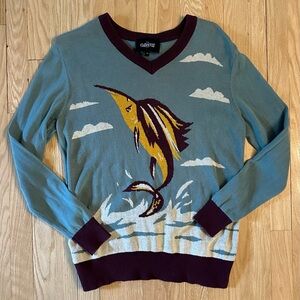 COLLECTIF Mark Swordfish V-Neck Sweater, Men’s Size Medium